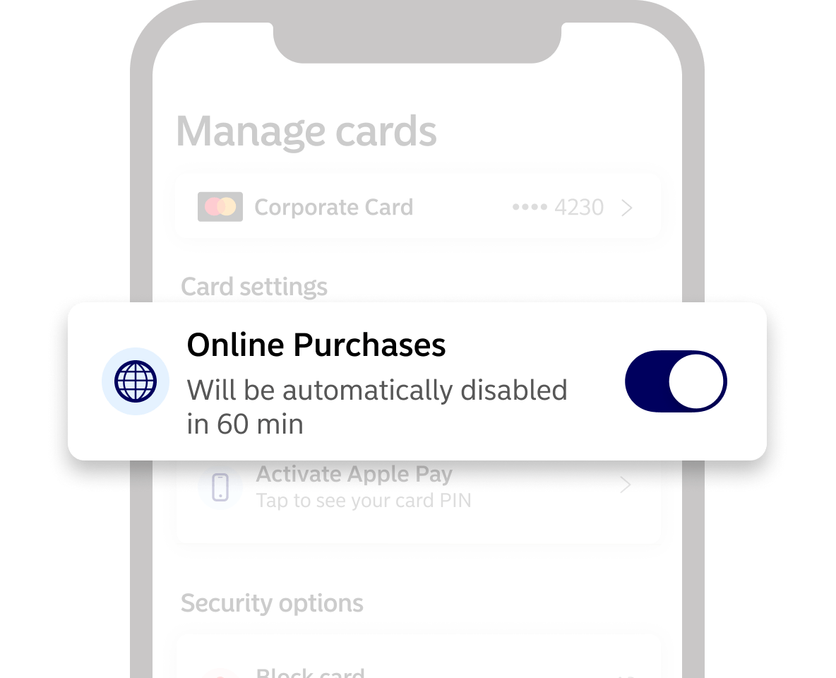 Online purchases screenshot from app