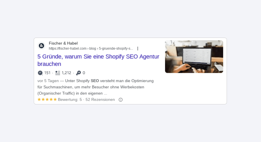 Beispiel Meta Titel und Beschreibung