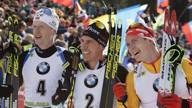 Fillon Maillet and Öberg triumph in the mass start