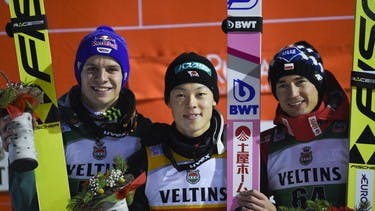 Andi Wellinger and Kamil Stoch make a podium