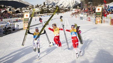 Therese Johaug gold ahead of Frida Karlsson und Ingvild Flugstad Østberg