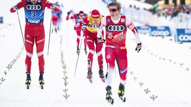 Klæbo wins 15 km mass start in 100th Tour de Ski stage
