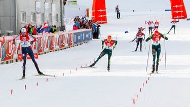 Jørgen Graabak celebrates victory in Ramsau before Christmas