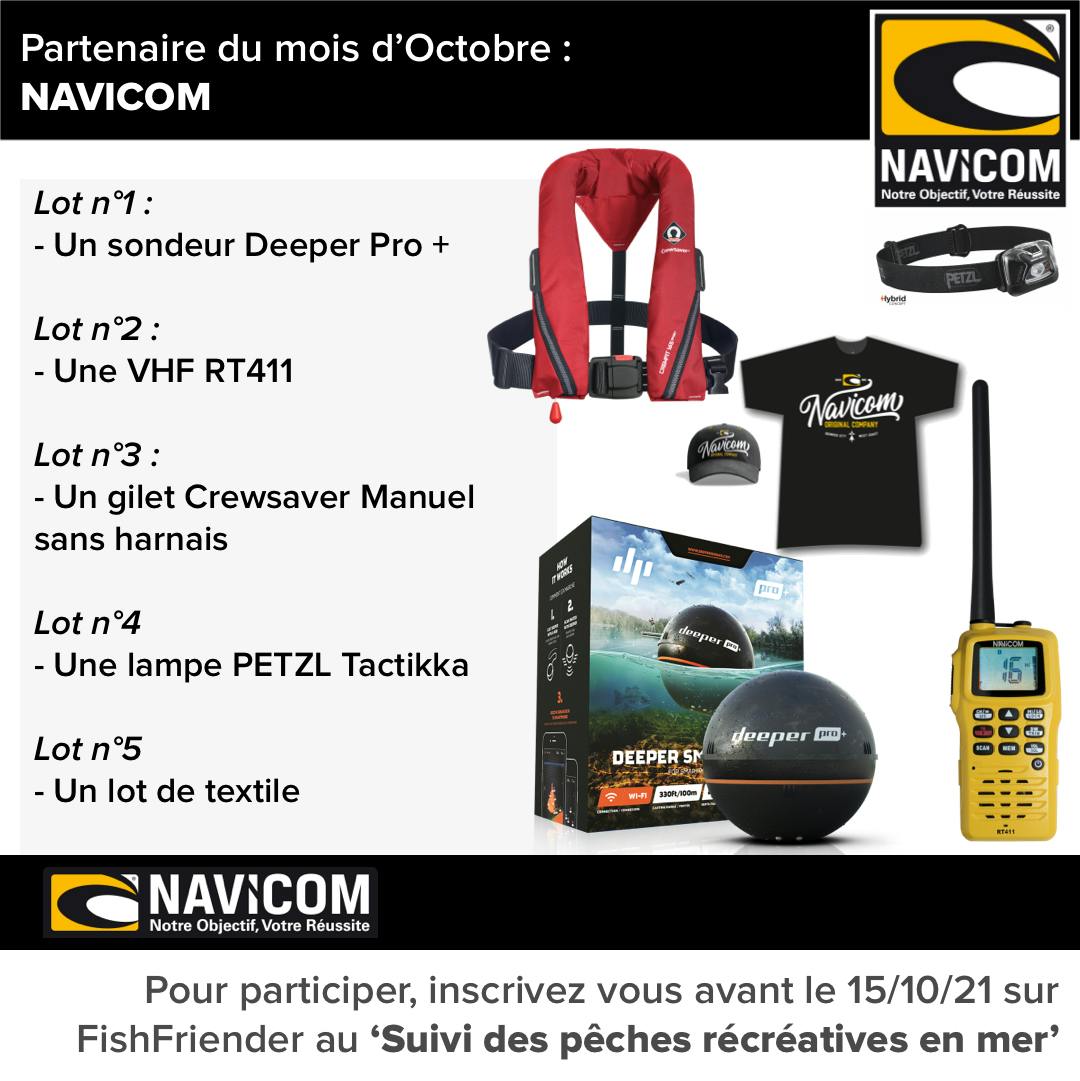 Rejoignez l'étude de pêche récréative en mer pour tenter de gagner l'un des superbes lots offerts par Navicom