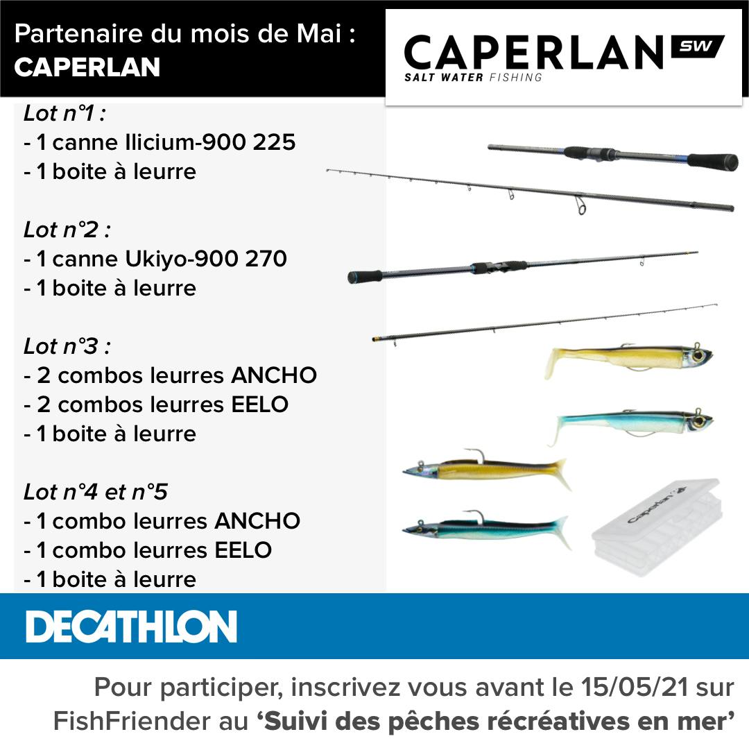 Retrouvez le détail des lots offerts par Caperlan SW à l'occasion du programme de suivi pêche récréative en mer