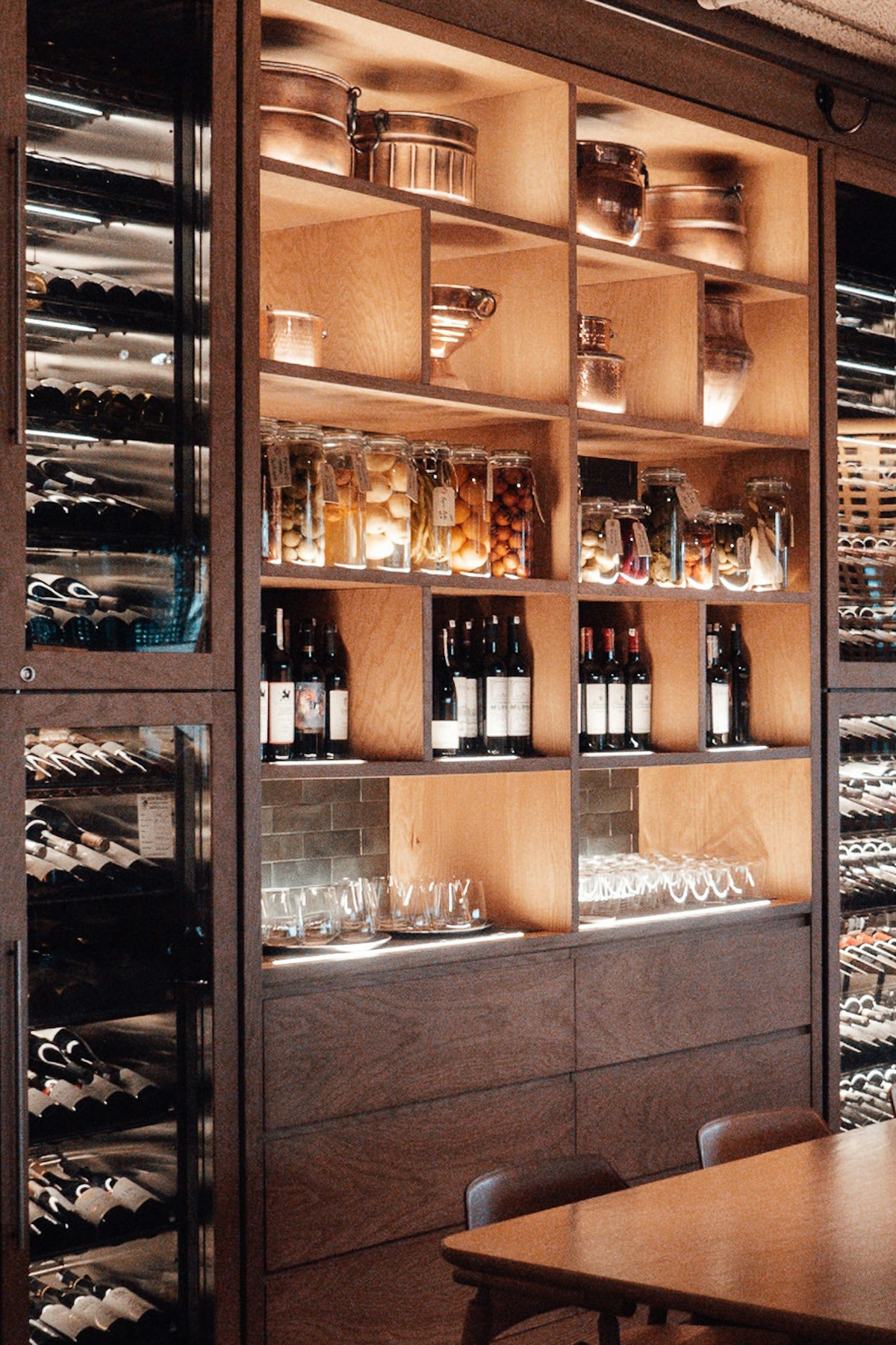 Wine storage.