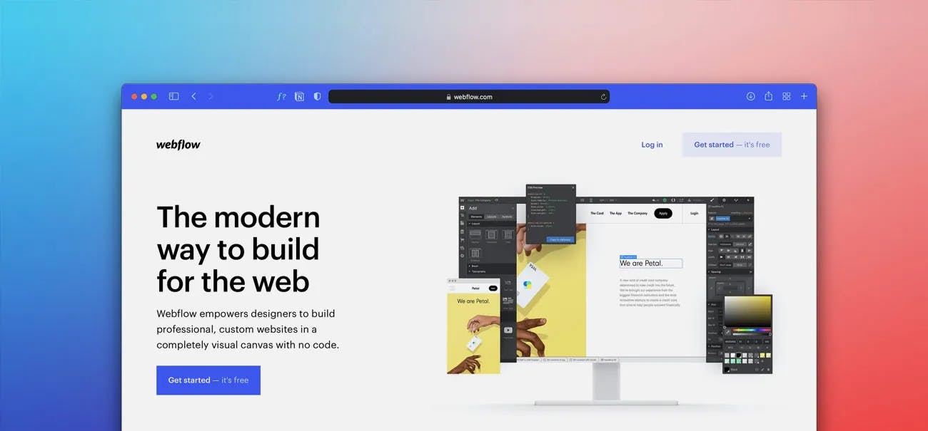 Webflow, a no-code web builder platform