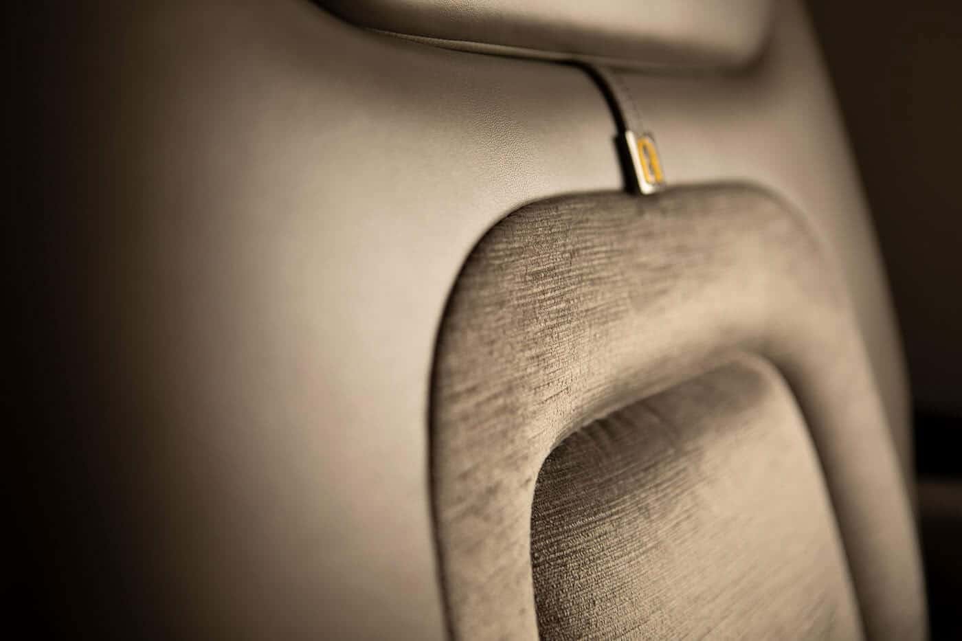Beautiful interior shot focused on the chair material