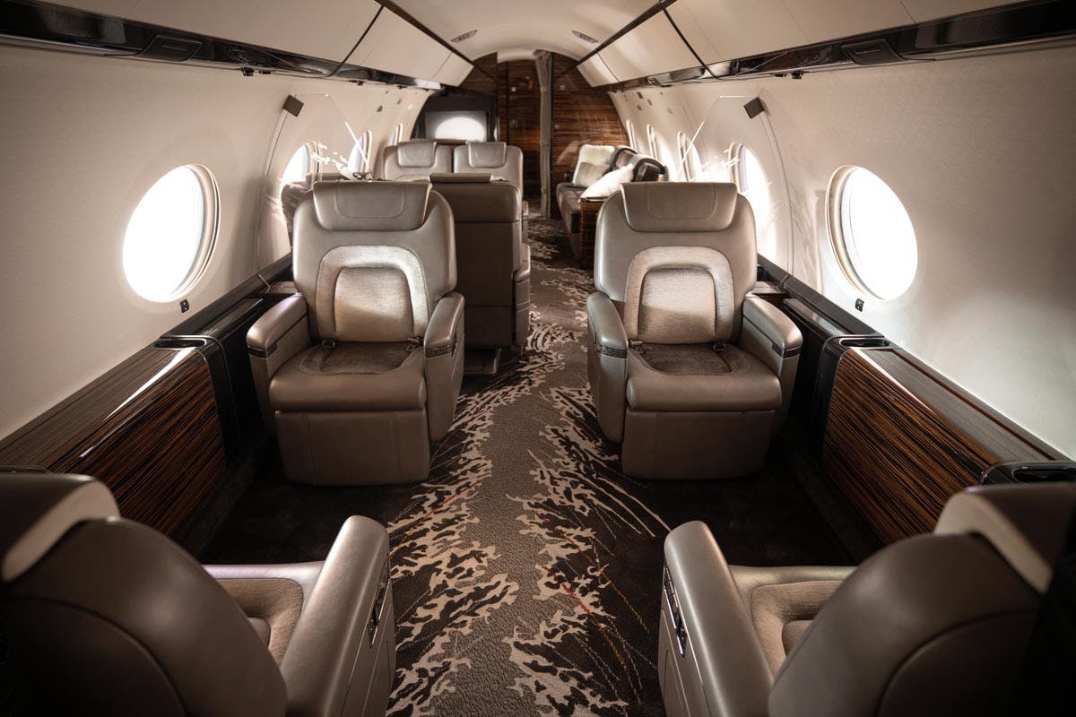 Beautiful interior shot looking past the seats