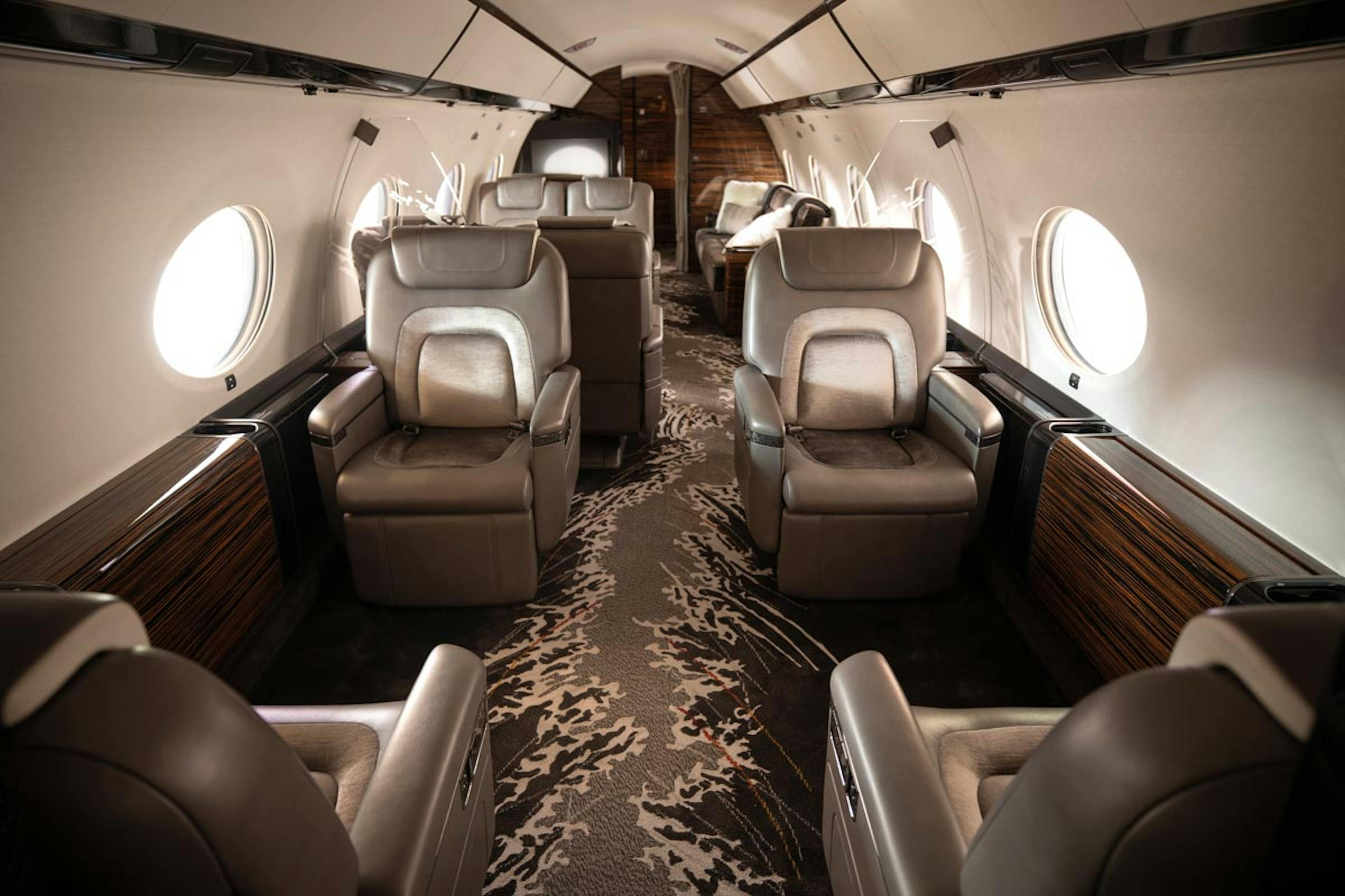 Beautiful interior shot looking past the seats