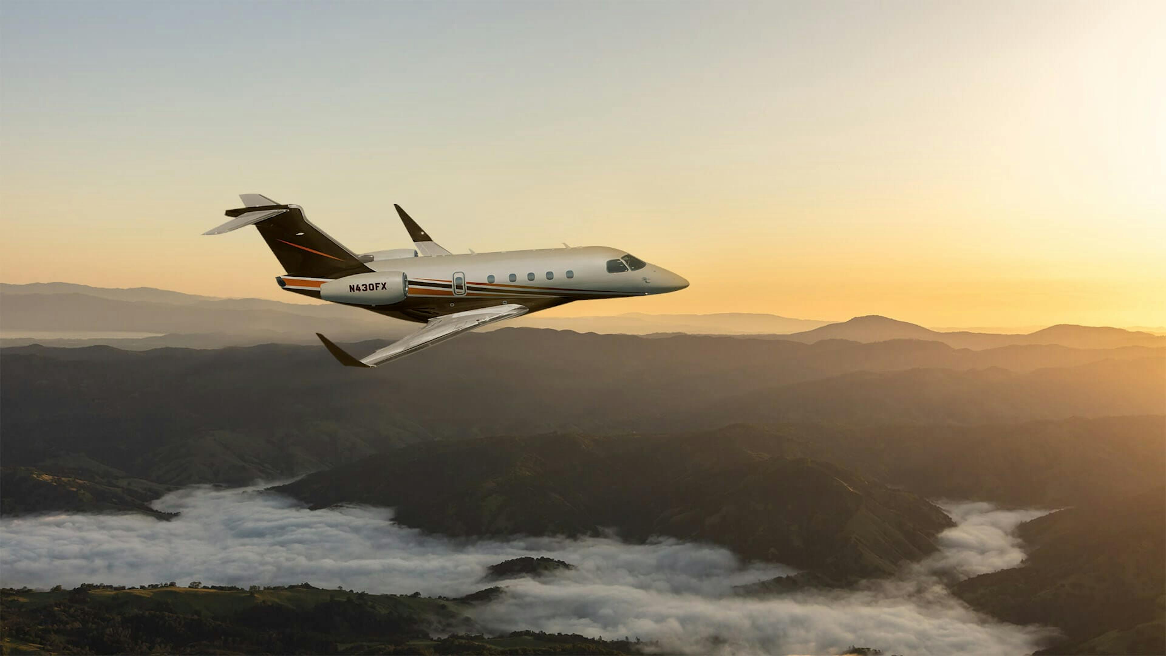 private jet in flight