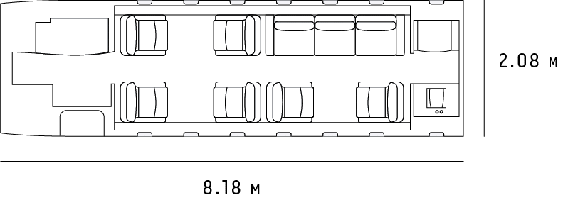 Cabin diagram of an EU based P600