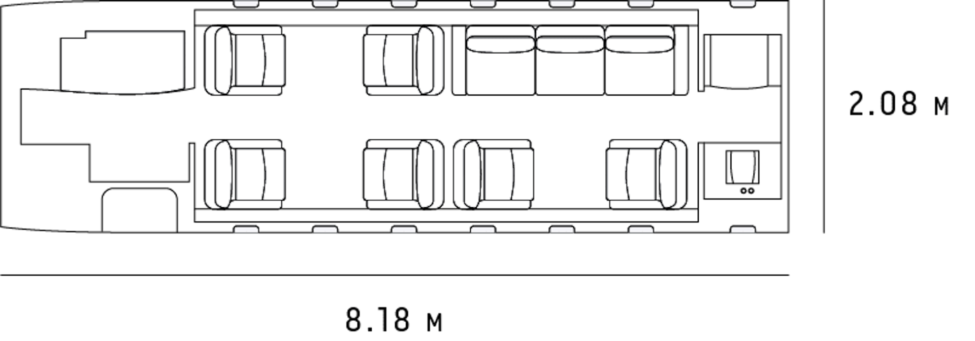 Cabin diagram of an EU based P600