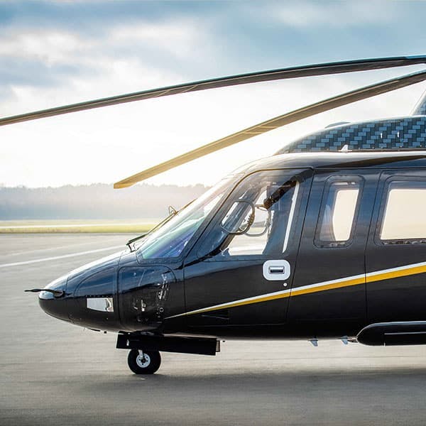 the front of an s76 helicopter