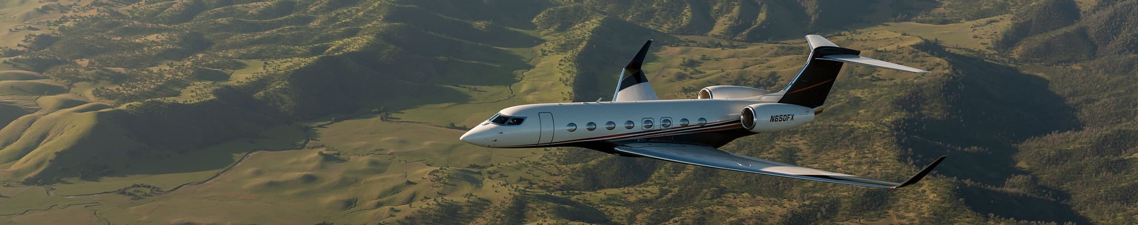 private jet in flight