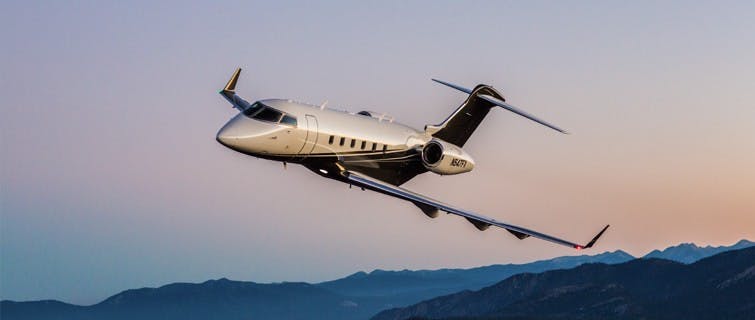 private jet in flight