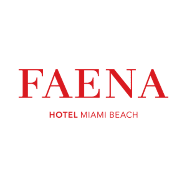 Faena logo in red on transparent background