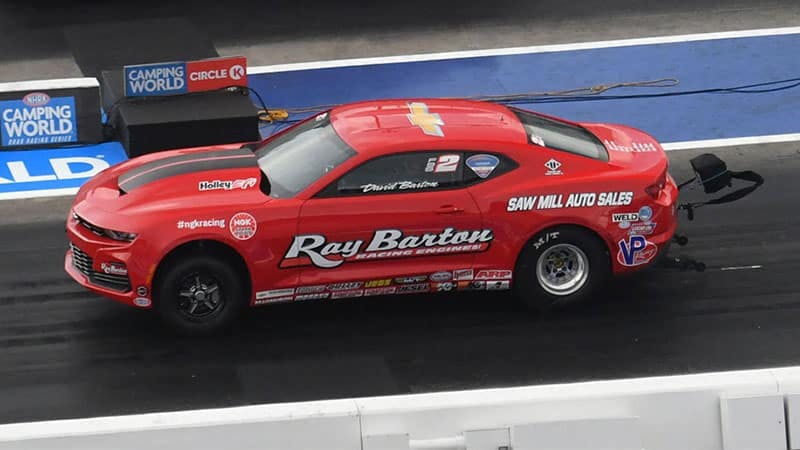 red car racing in nhra