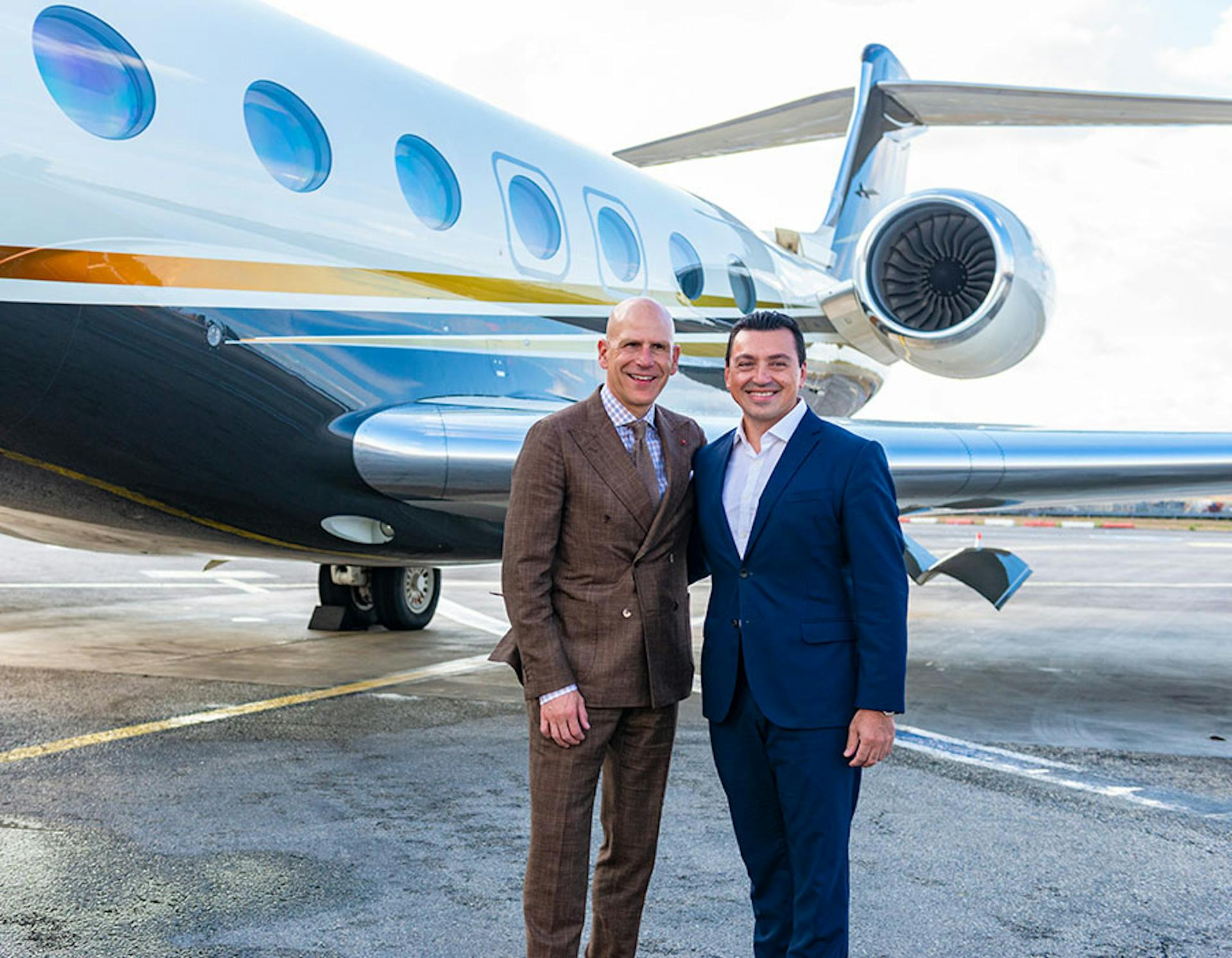 Mike S and another outside of flexjet aircraft