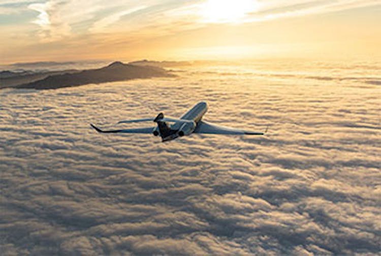 jet above the clouds
