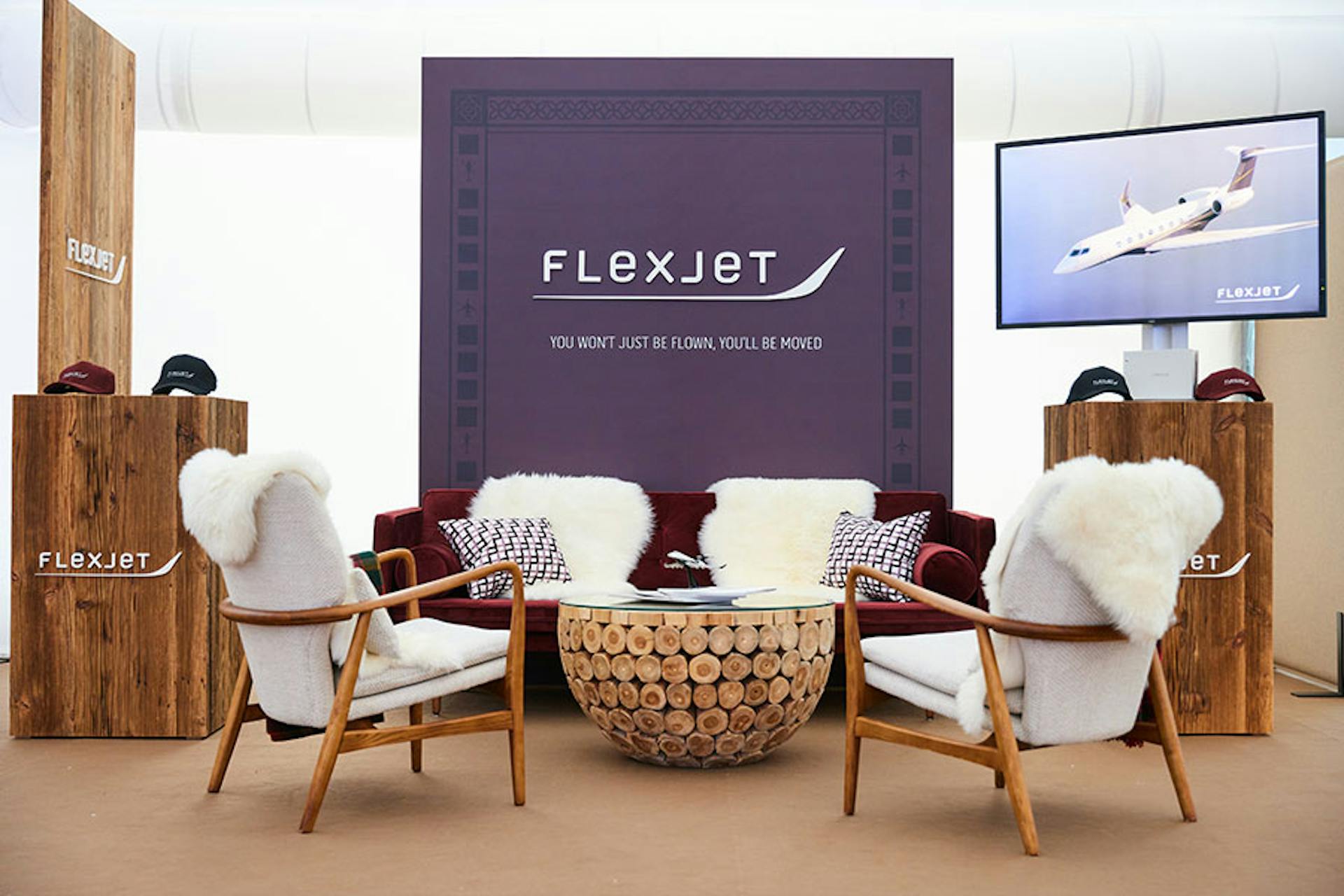 the lobby of a flexjet pop up