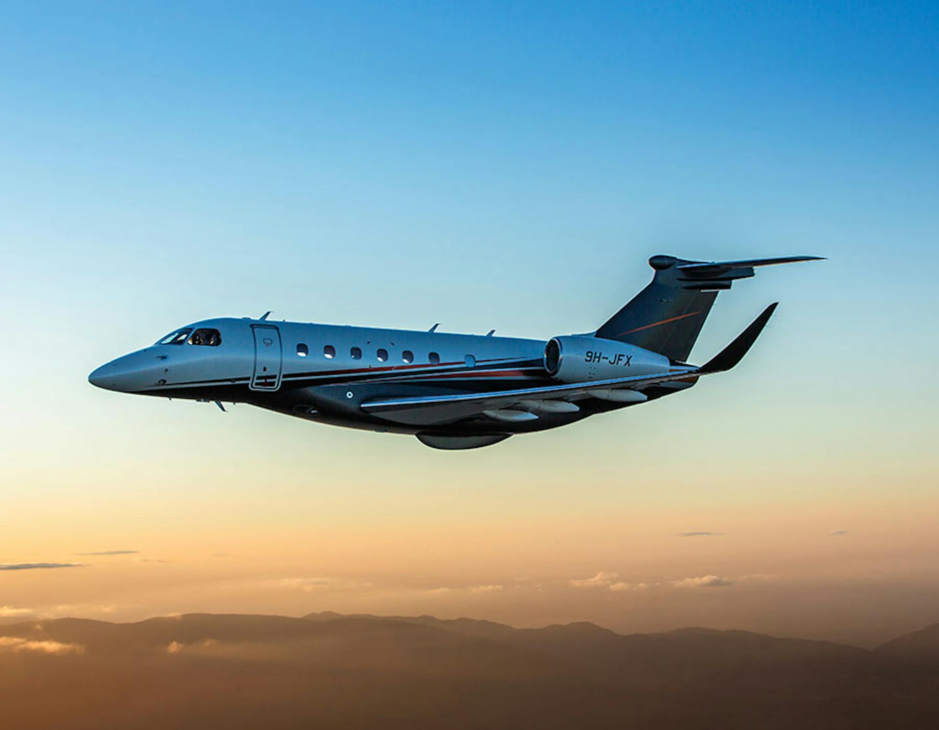 private jet in flight