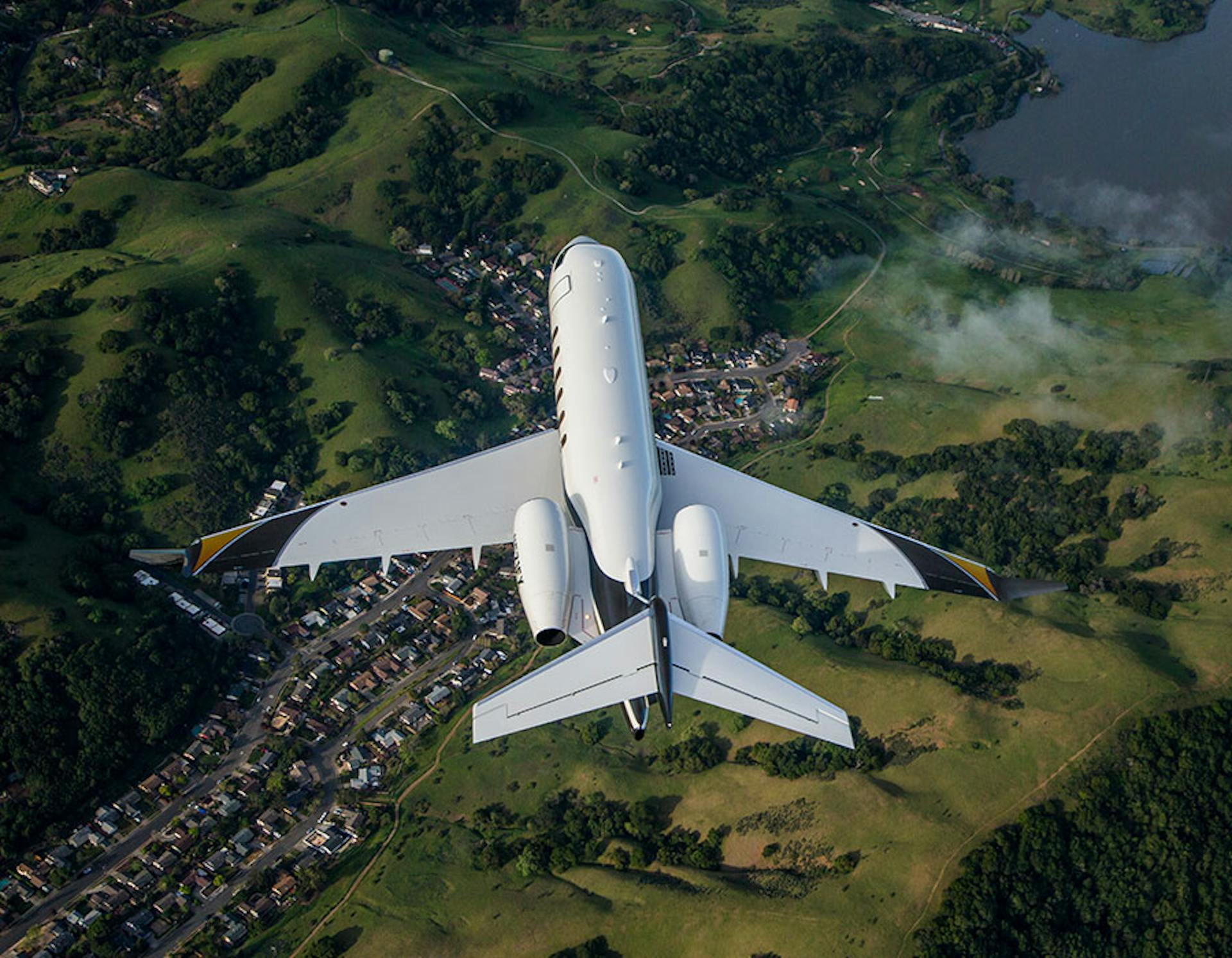 private jet in flight