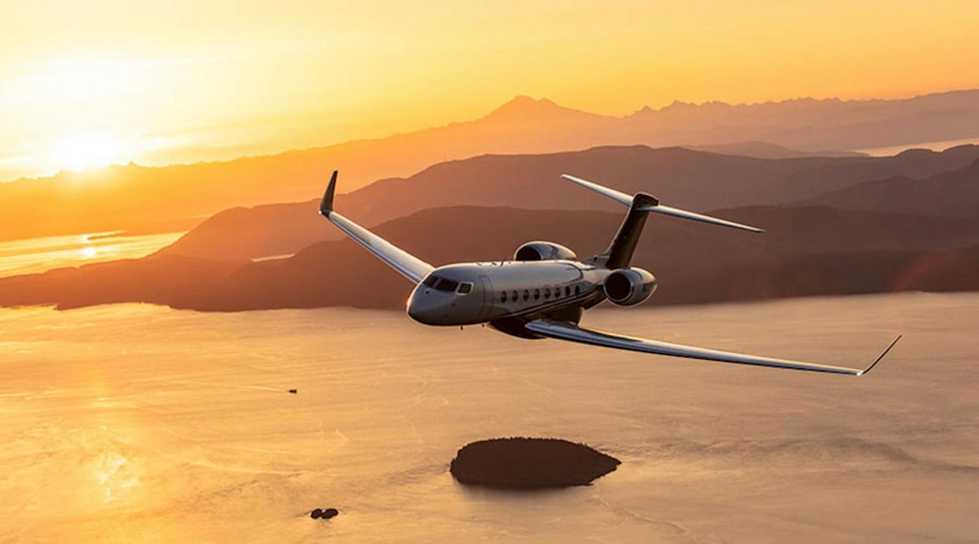 private jet in flight