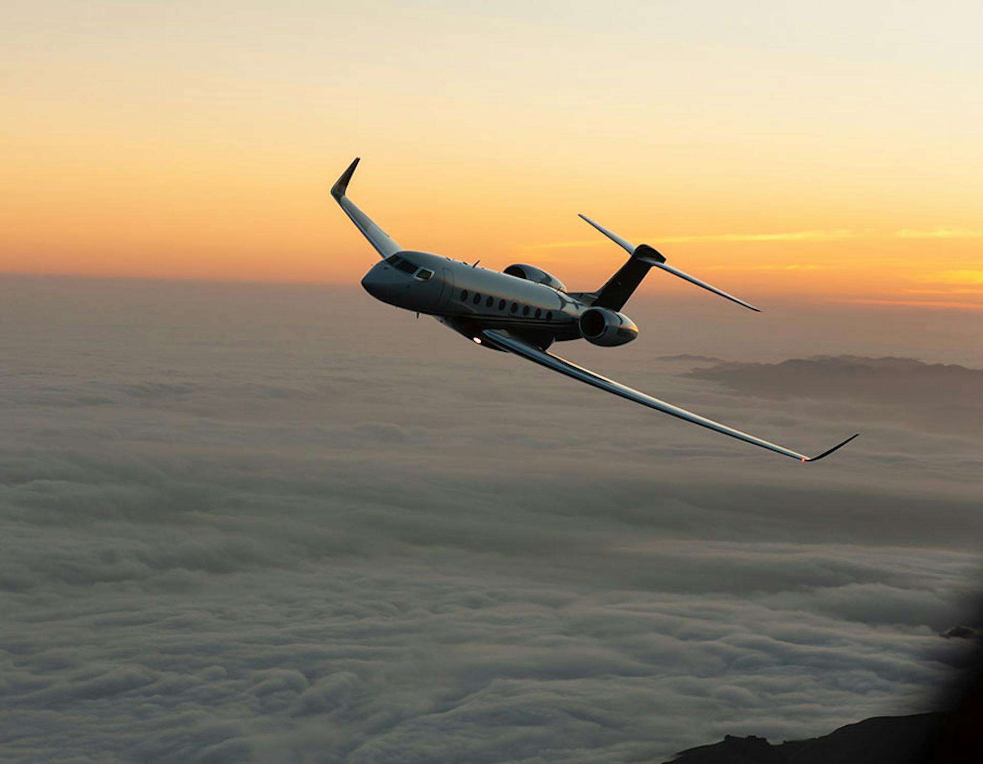 private jet in flight