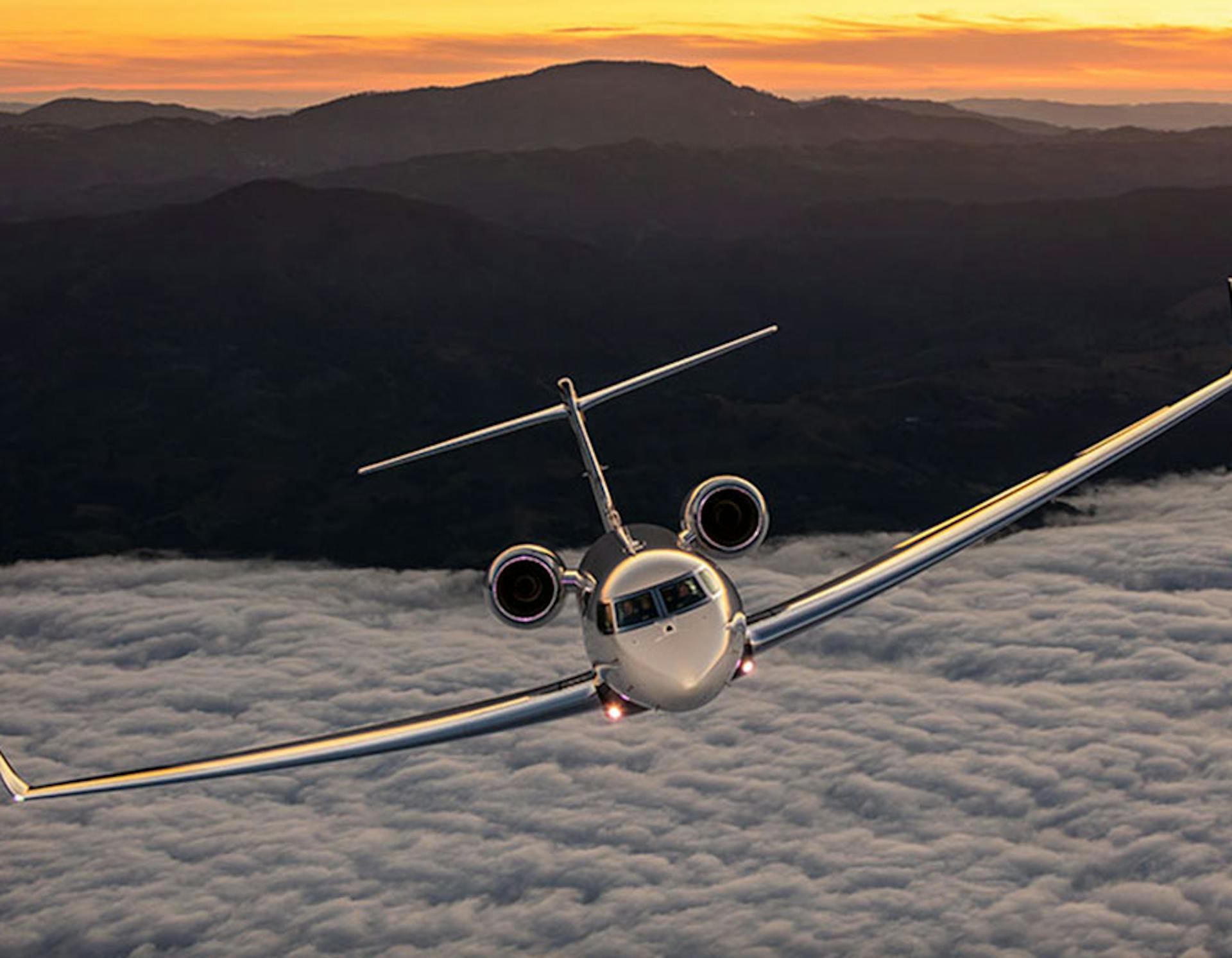 private jet in flight