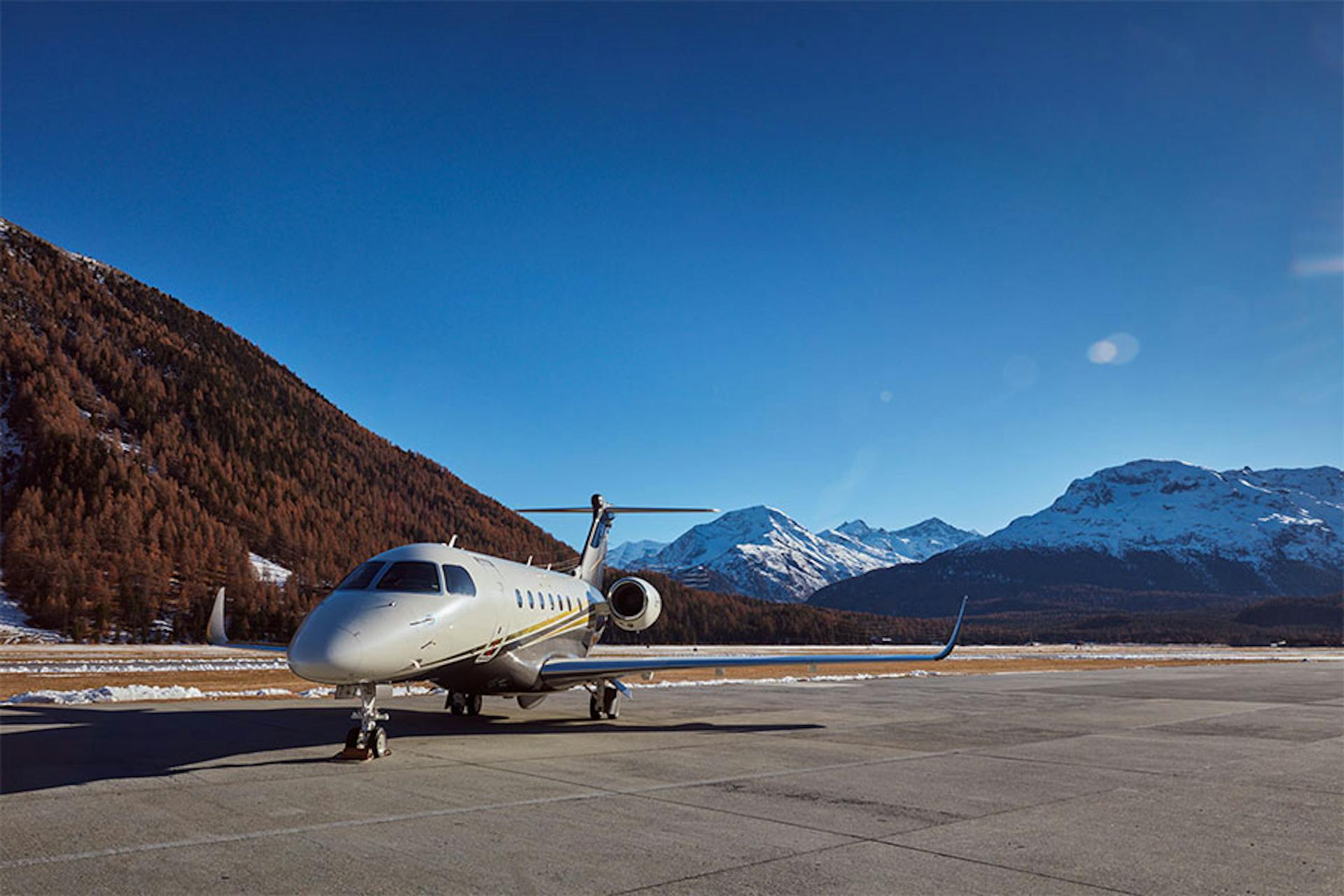 private jet on runway