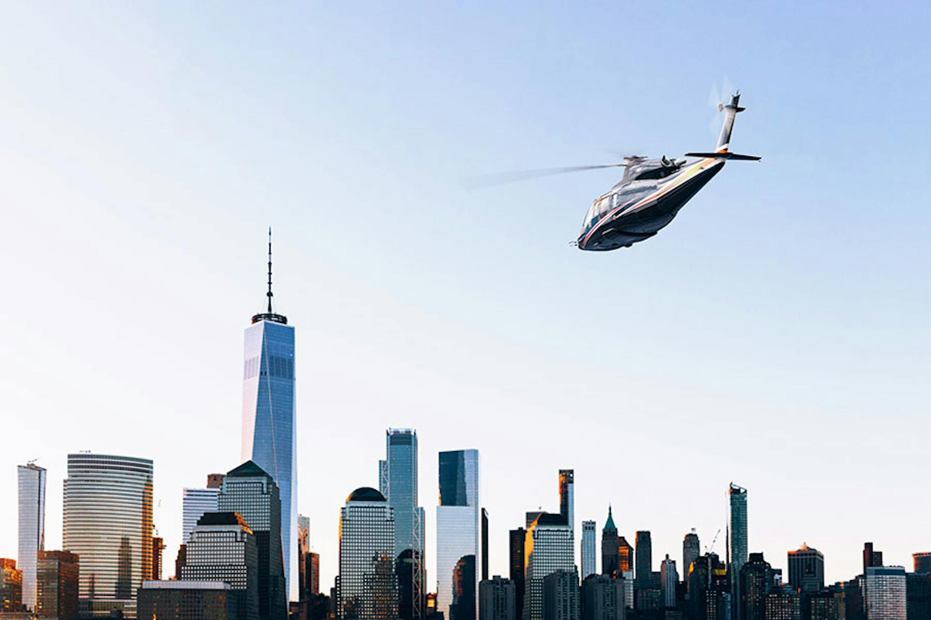helicopter flying over newyork city