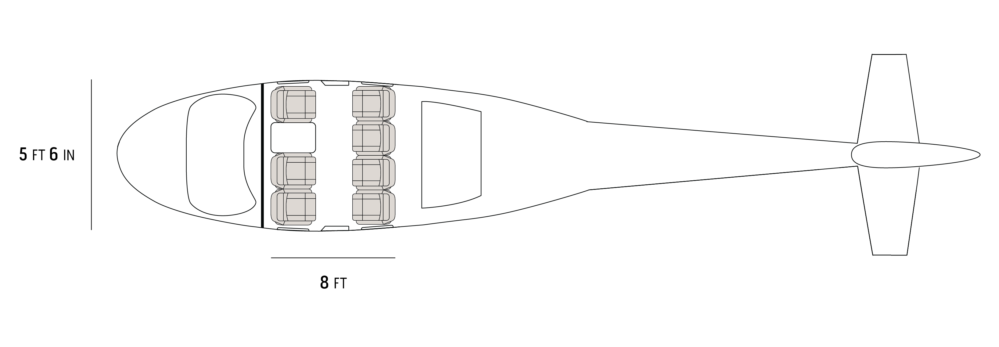 Sikorsky S-76 7-passenger-cabin