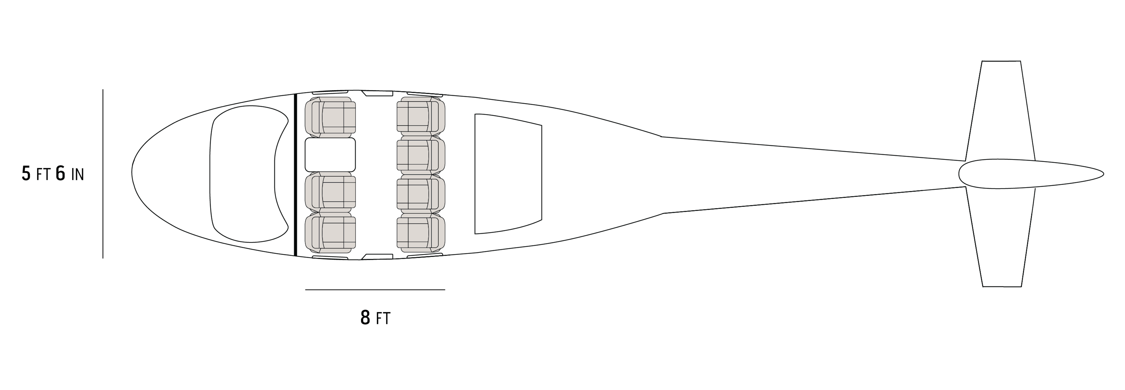 Sikorsky S-76 7-passenger-cabin