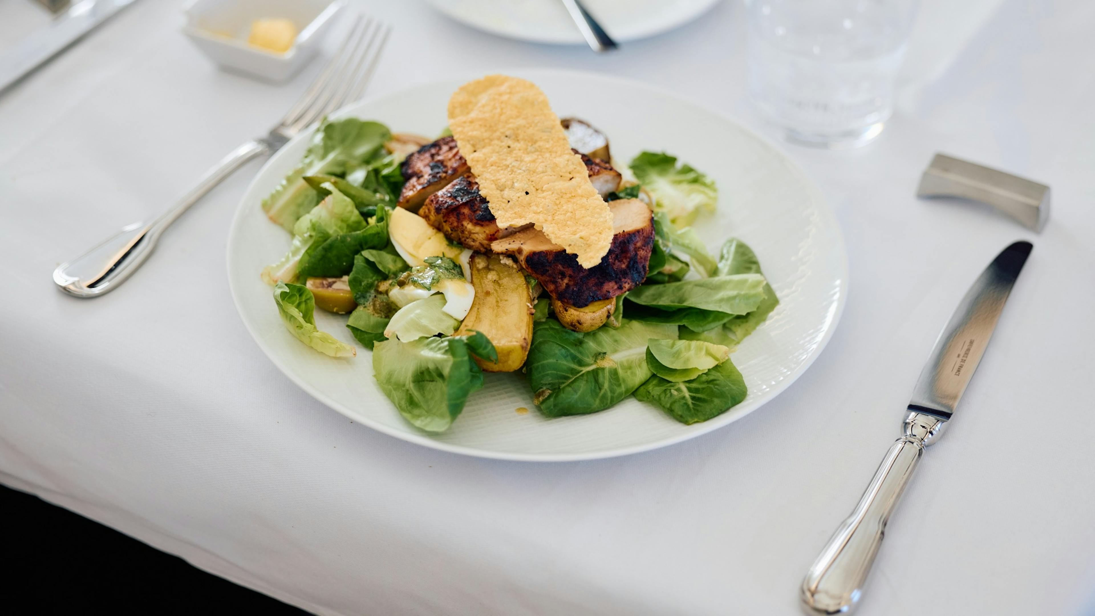 catering a meal on a flight