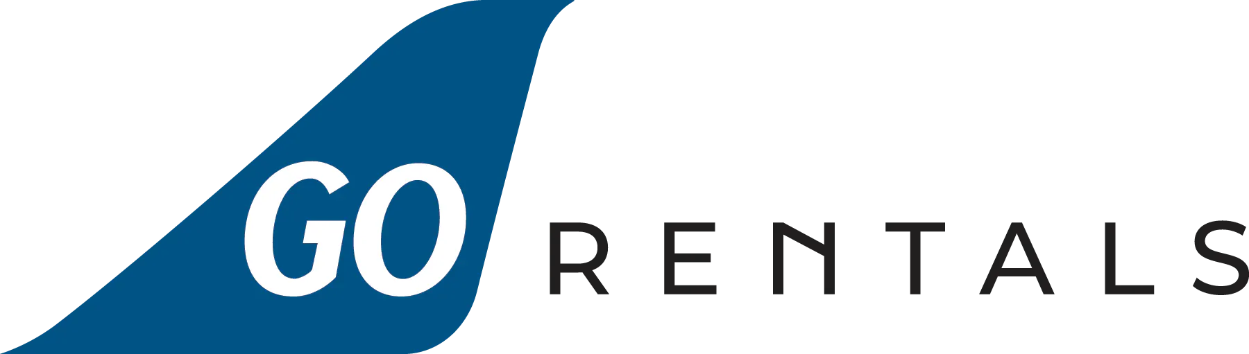 Go Rentals logo with Rentals in black and go in white within a blue motif
