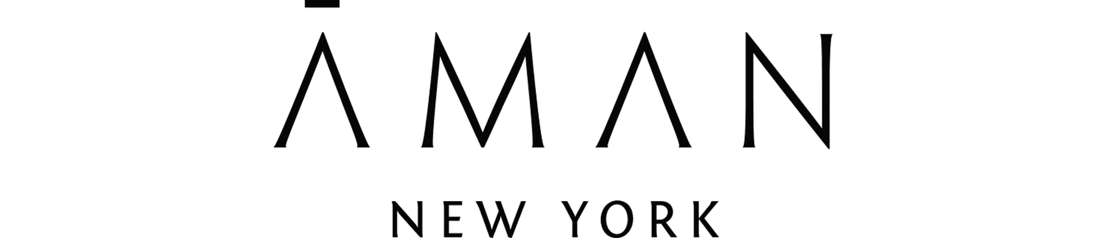 The Aman logo in black with New York below