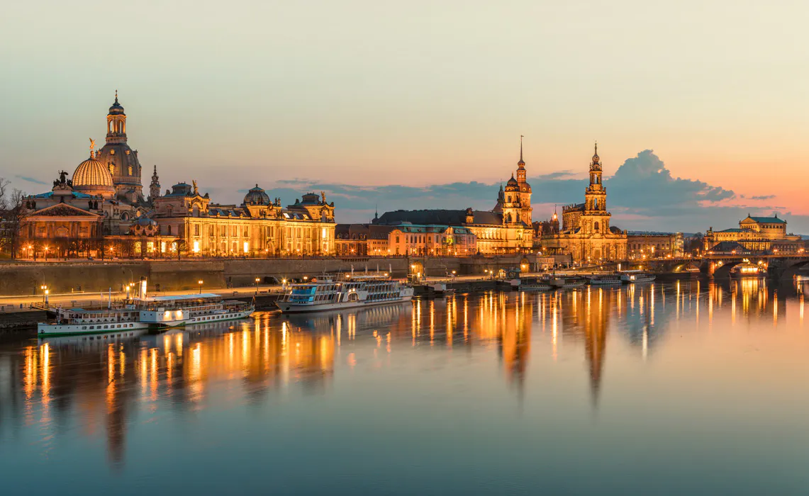 City reflected in the sea