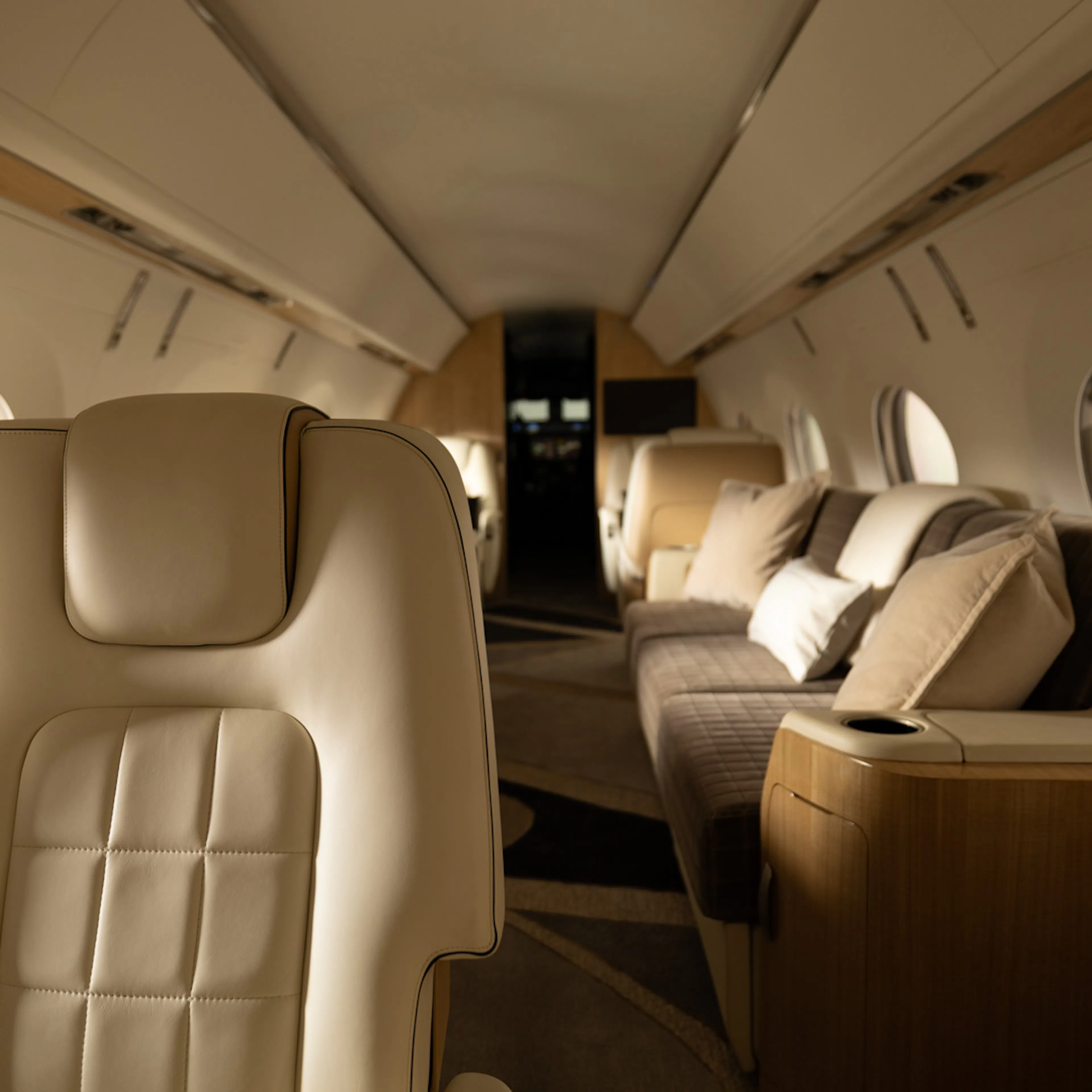 Interior shot of the Flexjet Gulfstream G500