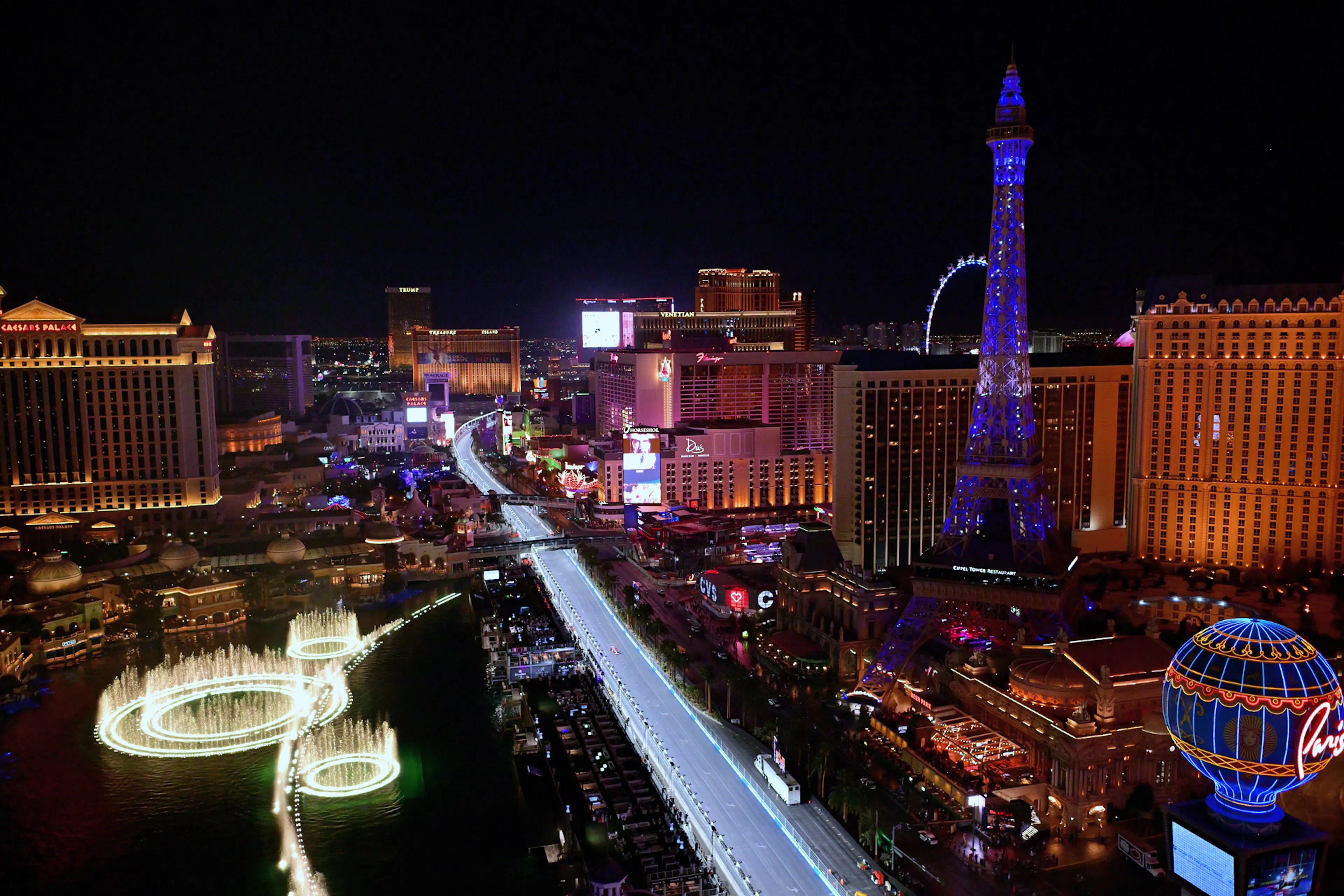 F1 cars at the Las Vegas Strip Circuit