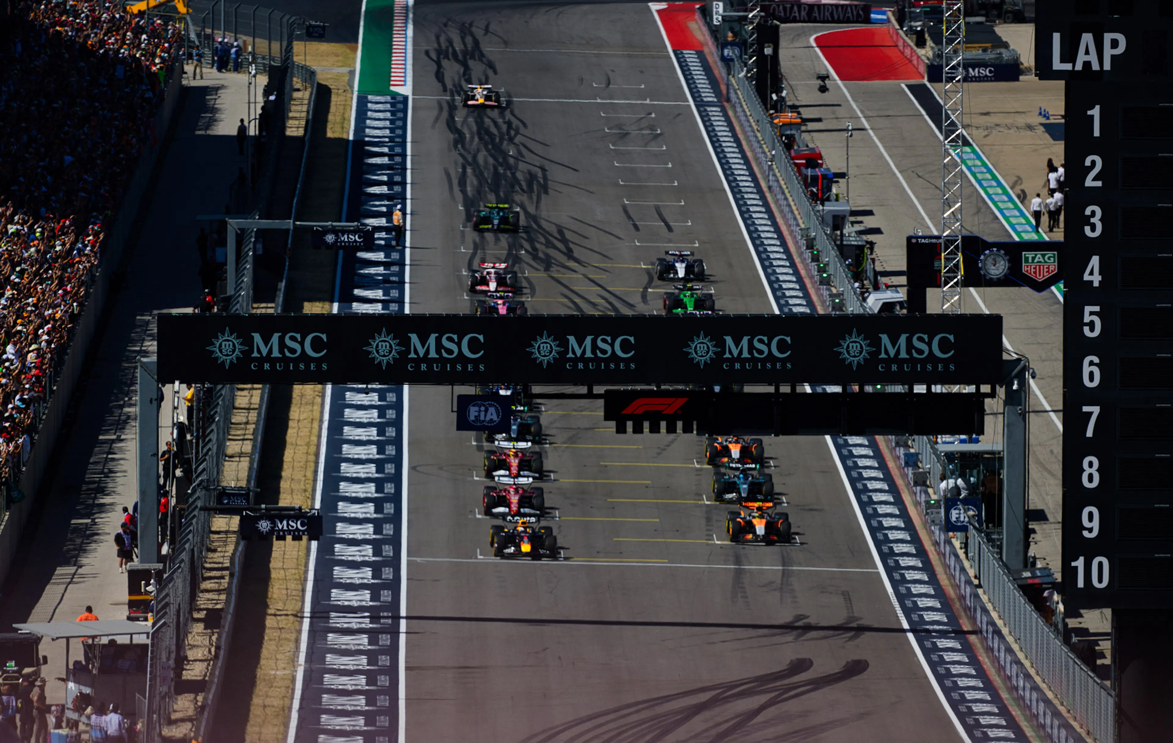 Overhead of the start of F1 at Circuit of the Americas