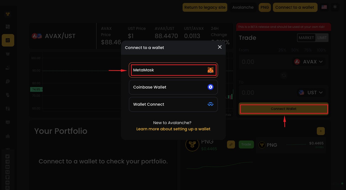 link pangolin and metamask