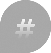 grey Bubble with hashtag