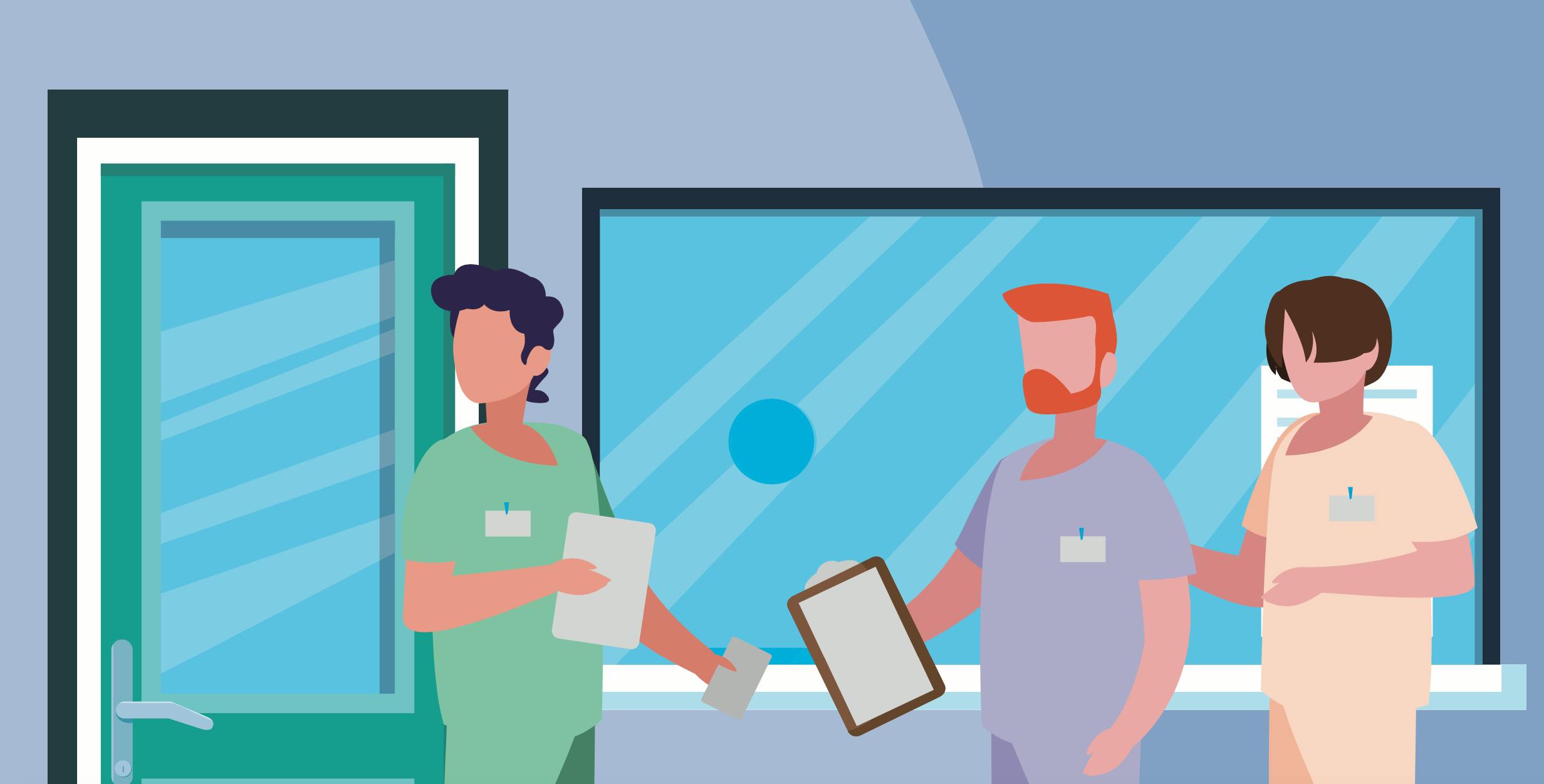 Mockup: drei Personen mit Klemmbretter Mockup: drei Personen mit Klemmbretter