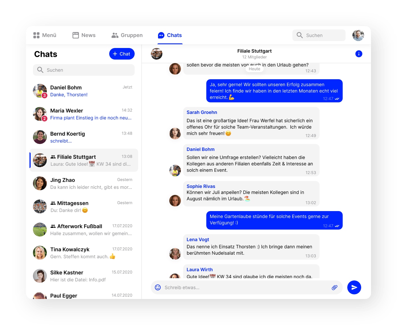 Mitarbeiter-App Flip Chat