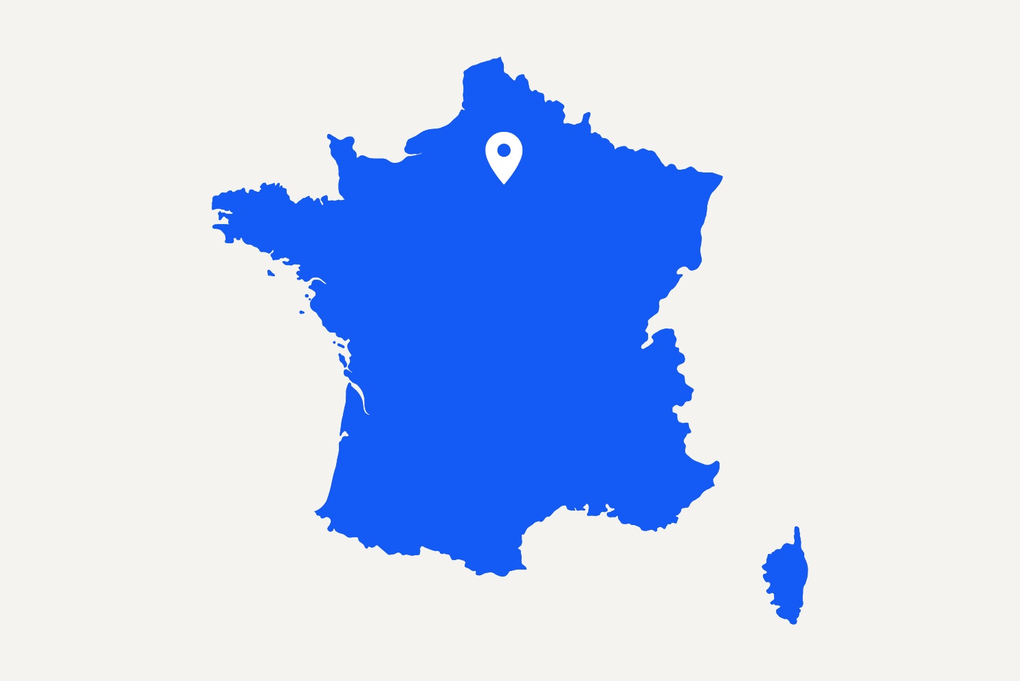 Map of France with Flip locations