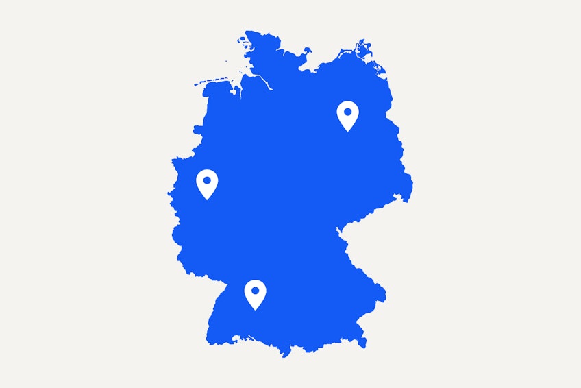 Map of Germany with Flip locations