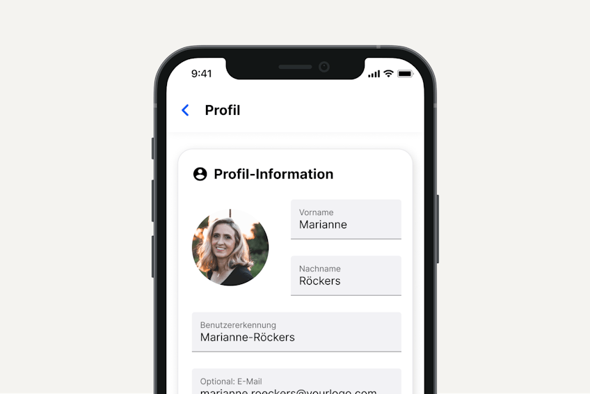 Screenshot der Mitarbeiter-App von Flip mit Profil-Informationen