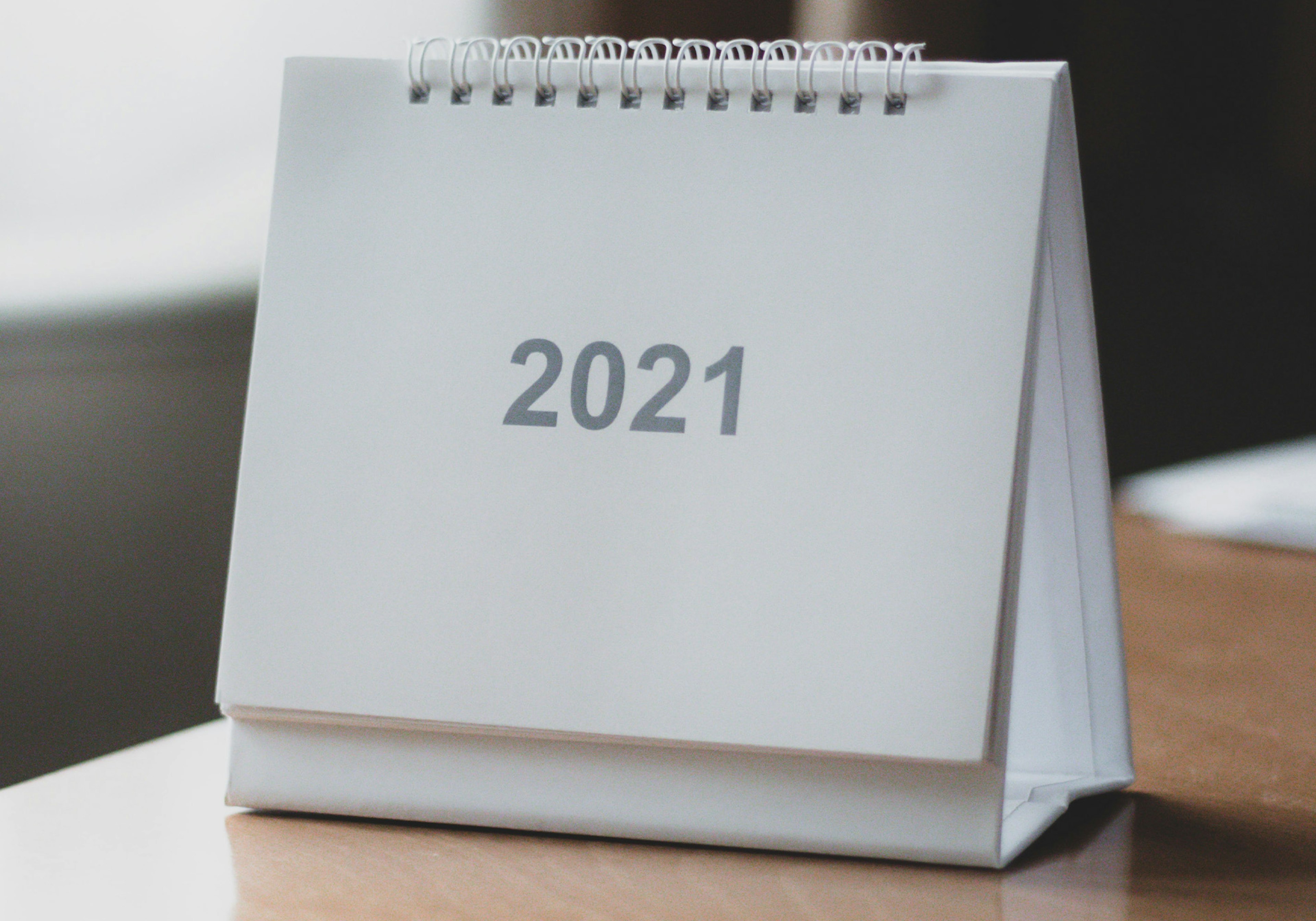 Kalender mit Schrift 2021
