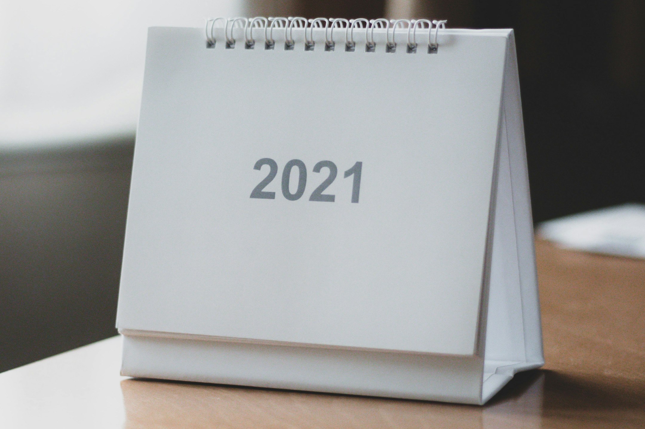 Kalender mit Schrift 2021